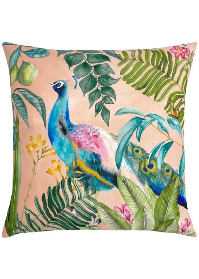 Evans Lichfield Peacock Outdoor Filled Cushion (43cm x 43cm x 8cm) - 43W X 43D