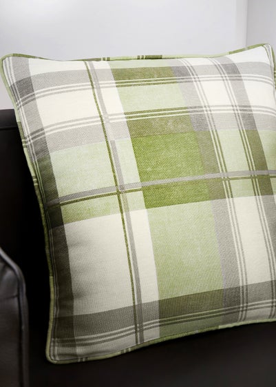 Fusion Balmoral Check Green Filled Cushion (43cm x 43cm)
