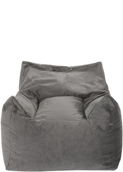 Kaikoo Large Velvet Armchair Beanbag Grey