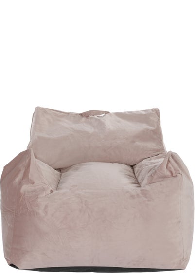 Kaikoo Large Velvet Armchair Beanbag Blush Pink