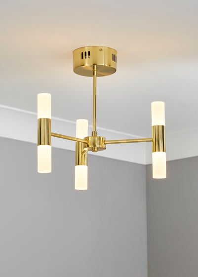 Inlight 3 Arm Brass Tube 6LT Led Chandelier (35cm x 39cm)