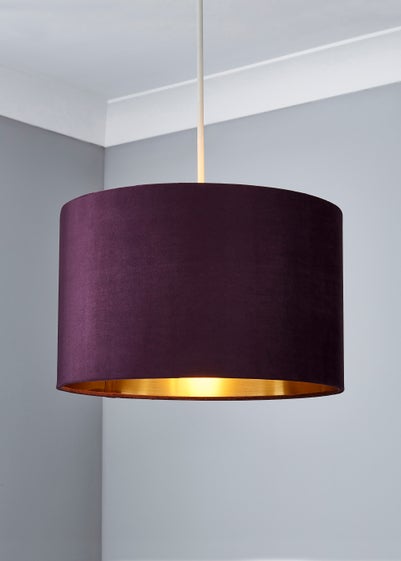 Inlight Velvet Drum Lamp Shade (35cm x 35cm x 22cm)