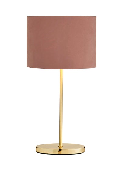 Inlight Blush Pink Velvet Stick Table Lamp (40cm x 16cm x 21cm)