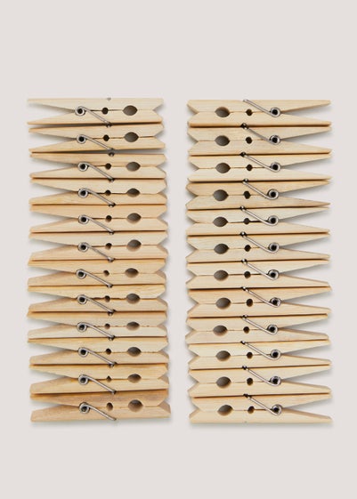 24 Wooden Pegs