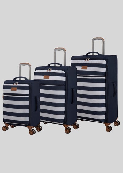 IT Luggage Trulite Blue & White Stripe Suitcase - Medium
