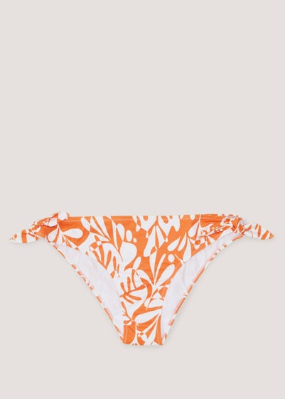 Orange Floral Twist Bikini Bottoms - Size 20