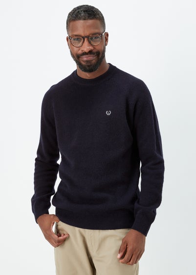 Lincoln Navy 100% Lambswool Crewneck Jumper