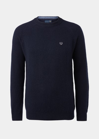 Lincoln Blue 100% Lambswool Crewneck Jumper