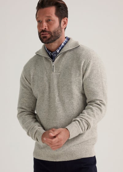 Lincoln Stone 1/4 Zip Lambswool Jumper