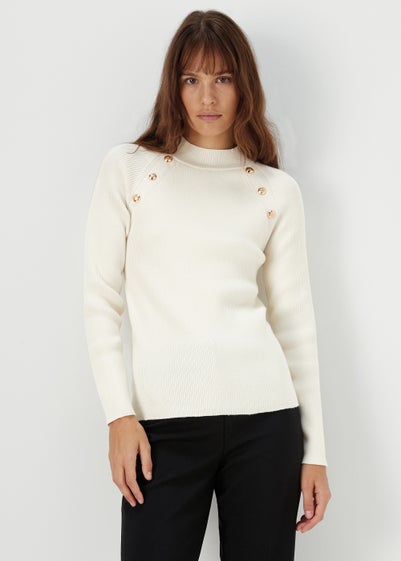 Et Vous Ivory Button Jumper