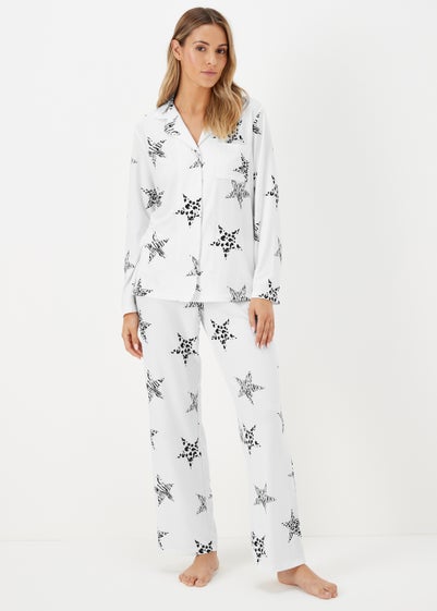 Cream Star Print Pyjama Set