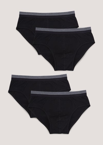 4 Pack Black Briefs - Small