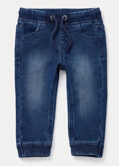 Boys Blue Cuffed Stretch Jeans (9mths-6yrs) - Age 9 - 12 Months
