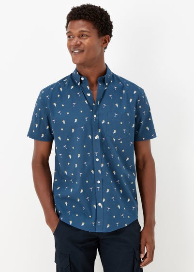 Blue Cocktail Print Shirt