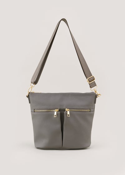 Grey Cross Body Messenger Bag