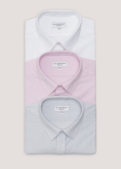 Taylor & Wright 3 Pack Easy Care Regular Fit Shirts - 15 Collar
