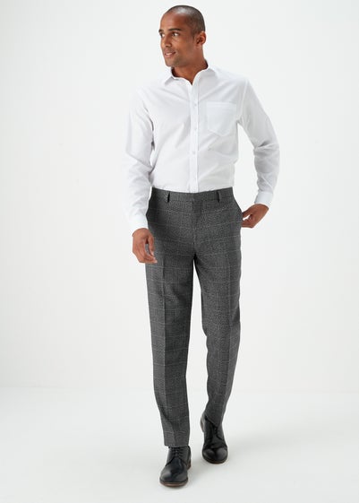 Taylor & Wright Charcoal Check Slim Fit Trousers - 30 Waist 29 Leg