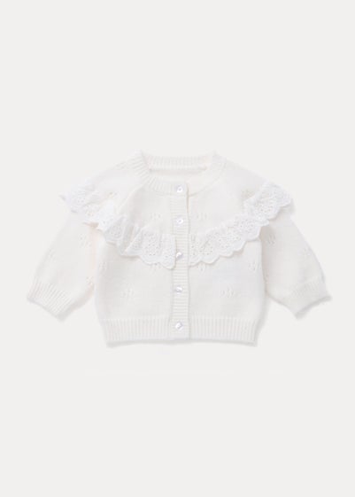 Baby Cream Pointelle Collar Cardigan (Newborn-23mths)