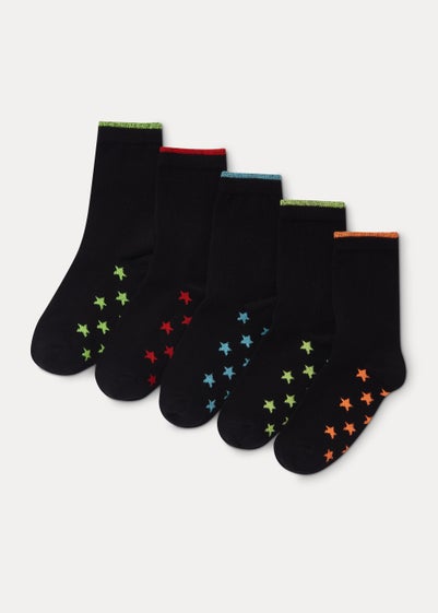Kids 5 Pack Neon Star Socks (Younger 6-Older 6.5)