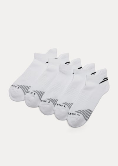 US Athletic 5 Pack White Sports Socks - Sizes 6 - 8.5