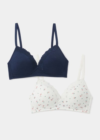 2 Pack Non Wired Cotton Padded Bras Reviews - Matalan