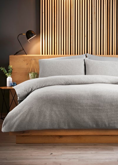 Grey Check Jacquard Jersey Duvet Cover