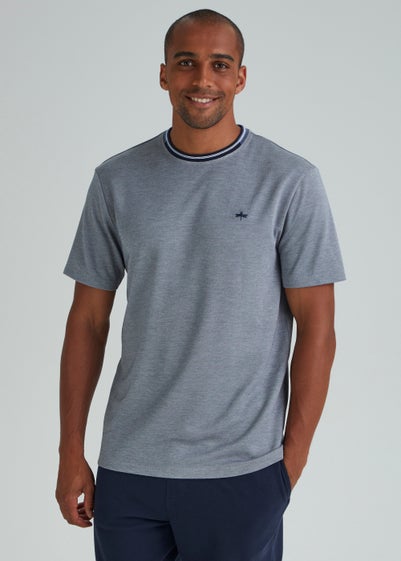 Grey Modal Tipped T-Shirt