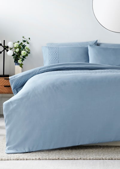 Midnight Blue Geo Pinsonic Duvet Cover