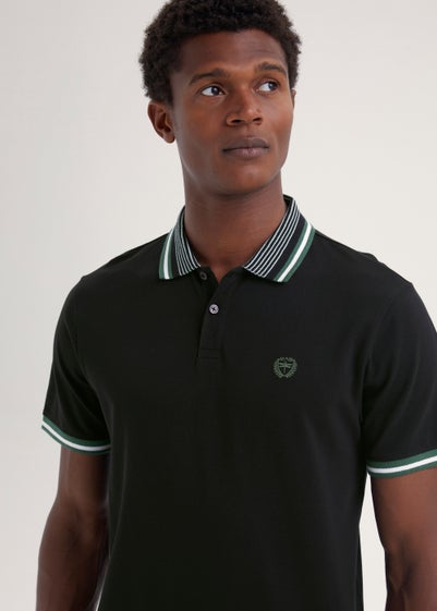 Black Tipped Polo Shirt - Small