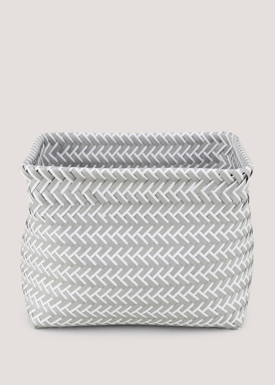Grey Plastic Storage Basket