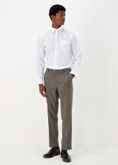 Taylor & Wright Severn Brown Tailored Fit Trousers - 32 Waist Regular