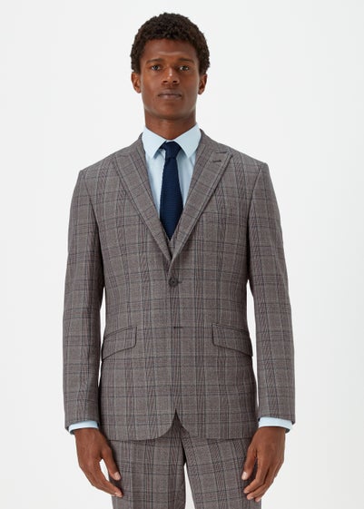 Taylor & Wright Lambeth Charcoal Check Tailored Fit Suit Jacket - 38 Chest Short