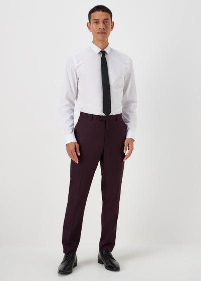 Taylor & Wright Putney Plum Slim Fit Suit Trousers - 30 Waist Regular