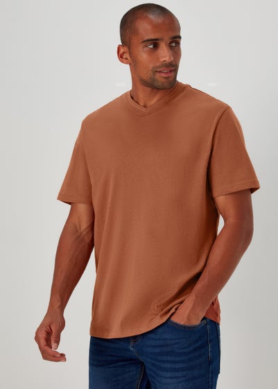 Brown Essential V-Neck T-Shirt