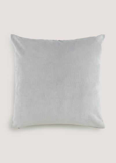 Grey Large Soft Velour Cushion