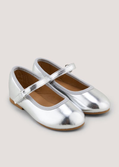 Girls Silver Ballet Shoes (Younger 4-12) - Size 4 Infants