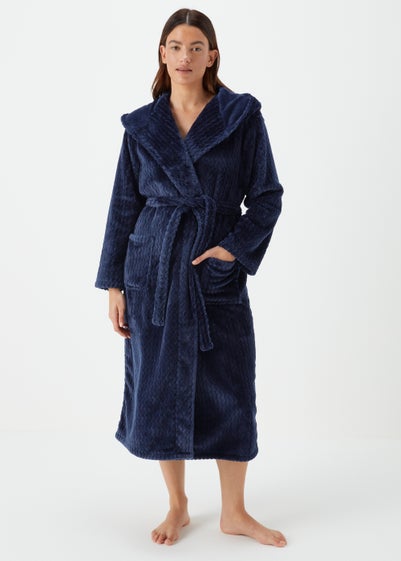 Navy Zigzag Dressing Gown