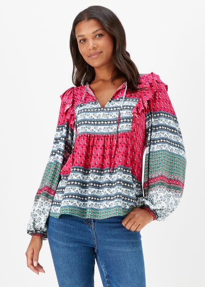 Multicoloured Boho Print Blouse