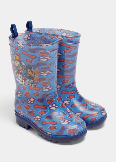 Kids Blue Paw Patrol Light Up Wellies (Younger 4-12) - Size 4 Infants