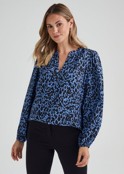 Blue Mark Making Print Blouse Reviews - Matalan