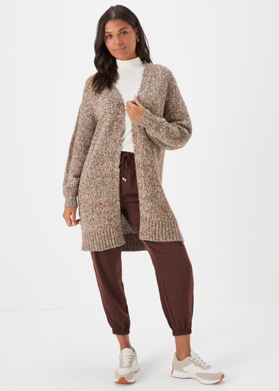 Brown Longline Cardigan