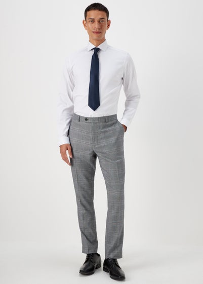 Taylor & Wright Forth Grey Check Skinny Fit Suit Trousers - 30 Waist Regular