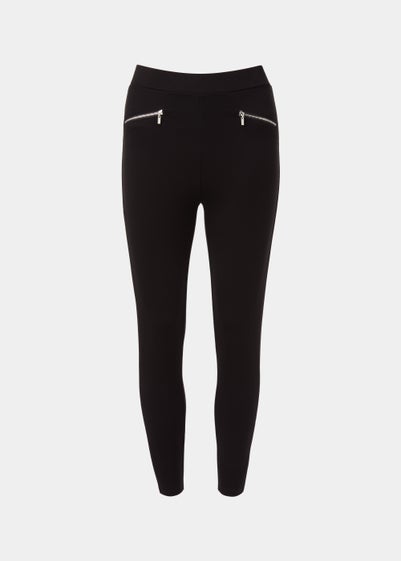 Black Buckle Front Leggings - Matalan