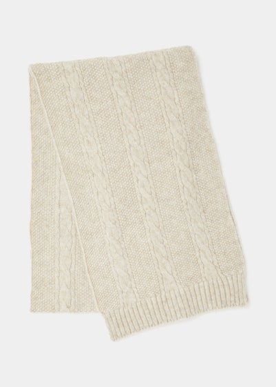 Oatmeal Cable Knit Scarf