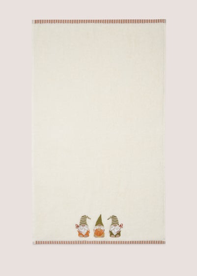 Natural Christmas Gonk Embroidered Towel (50cm x 80cm)