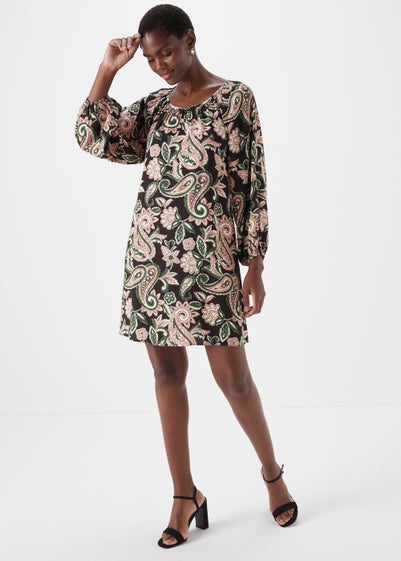 Multicoloured Floral Print Viscose Mini Dress