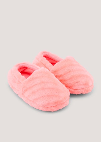 Girls Pink Faux Fur Mule Slippers (Younger 4-12) - Size 4 Infants