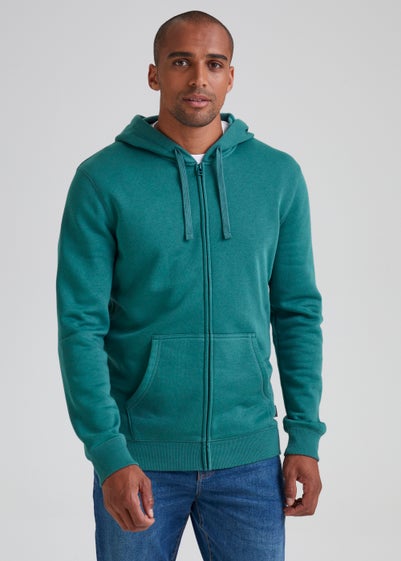 Green Essential Zip Up Hoodie