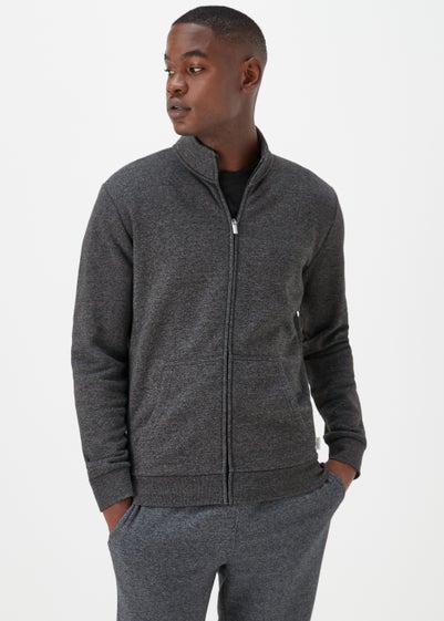 Grey Funnel Zip Up Sweatshirt