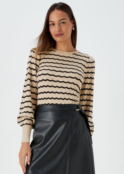 Et Vous Beige Stripe Pointelle Jumper Reviews - Matalan